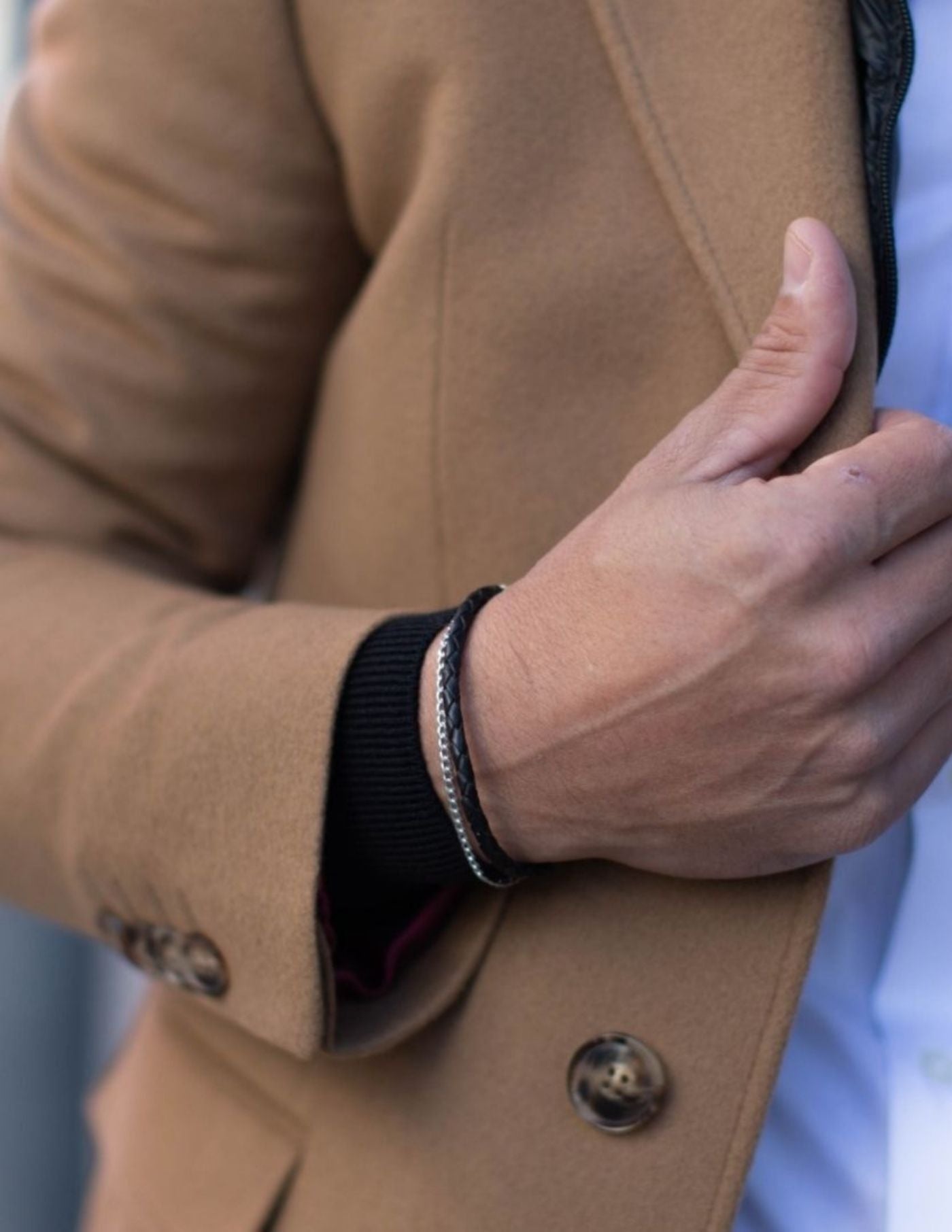 Old Money ALBA Black Leather Bracelet