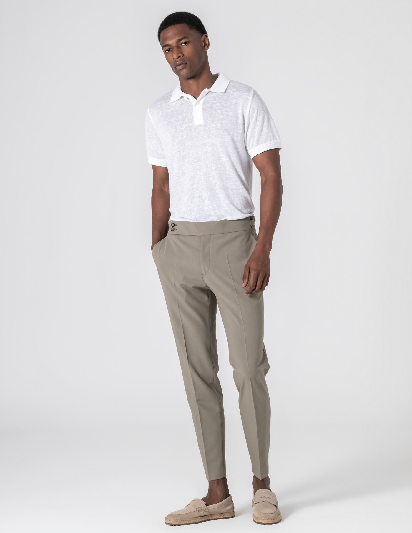 Pastel Green High-Waisted Tailored Pants